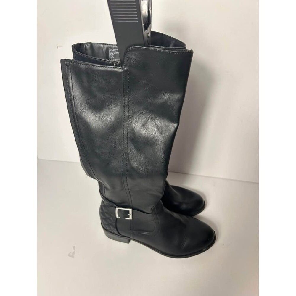Arizona Dino Boots Knee High Faux Leather Side Zip Black Women's 8.5 Fall